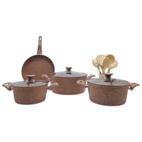 طقم قدور جرانيت بغطاء زجاجي 14 قطع