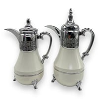 طقم ترامس العنود شاي وقهوة ابيض فضي