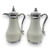 طقم ترامس الجود شاي وقهوة ابيض فضي