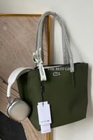 Lacoste tote bag dark green - small