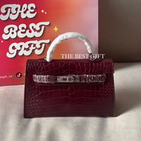 bag 22cm leather - silver