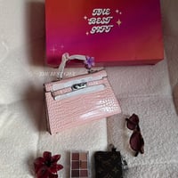 pink leather - silver