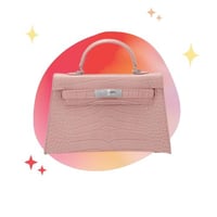 pink leather - silver