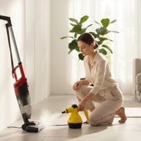 بكج مكنسه DLCالذكيه مع هديه جهاز البخار 1000واط عر...