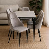 طاولة طعام مع 6 كراسي لون رصاصي