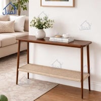 طاولة كونسول خشبية بتصميم أنيق ولمسة طبيعية
