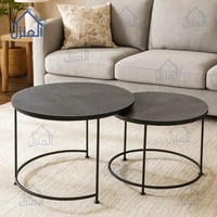 طقم طاولات قهوة 6 قطع دائرية – لون أسود مطفي