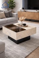 طاولة قهوة مركزية بتصميم فاخر بلمسة عصرية
