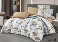 طقم مفرش ألارا مايكروفايبر بطبعات ورود باللون الذه...