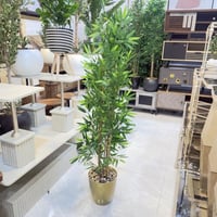 شجرة بامبو خيزران صناعي مركن ذهبي - 160 سم