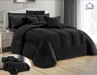 مفرش فندقي نفرين إيزل وجهين مايكروفايبر لون أسود س...