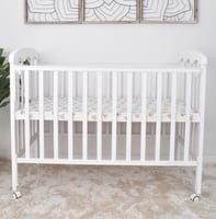 سرير لون أبيض هزاز للأطفال 60X120