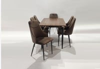 طاولة طعام مع 6 كراسي لون بني