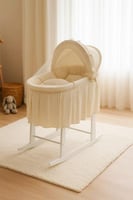 سلة موسى لون خربز مع حامل هزاز ابيض