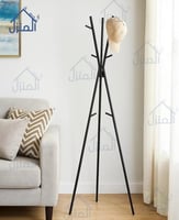 شماعة ملابس أرضية معدنية ثلاثية القوائم أسود مطفي