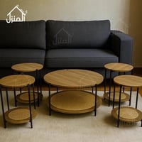 طقم 5 طاولات قهوة خشبي دورين لون بني