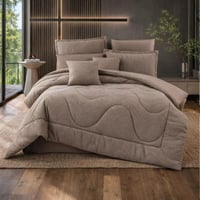 لحاف جاكار قطن بلازا رويال – مقاس مزدوج لون بني