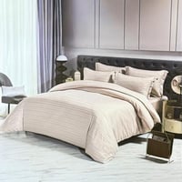 طقم مفرش فندقي فاخر 7 قطع لون بيج حشوة منفصله 05d