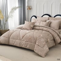 طقم مفرش صيفي نفرين 8 قطع موديل C02 قماش قطن 100%...