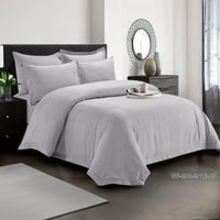 طقم مفرش فندقي مقلم لون رمادي بدون حشوة مقاس مزدوج...