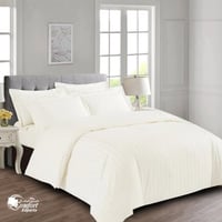 طقم مفرش فندقي سكري مقلم ملكي فاخر جدا قطن 100٪ لو...