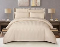 طقم مفرش فندقي فاخر 6 قطع لون بيج حشوة متصلة