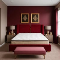 سرير ميد نايت الفاخر وديكور خشبي اسفل القاعدة وديك...