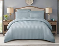 طقم مفرش فندقي فاخر 6 قطع لون رمادي ( مائل للازرق...