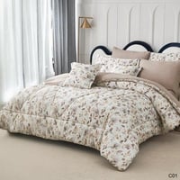 طقم مفرش صيفي نفرين 8 قطع موديل C01 قماش قطن 100%...