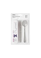 طقم ستانلس ستيل ملعقة واعواد للطعام