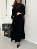 عباية بأزره أمامية و جيوب #201