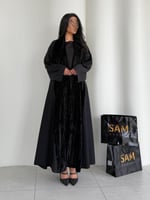 235# — عباية مخمل مكسر وكتان ⟡⟡