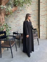 عبايه بتصميم جاكيت اسود #148