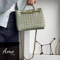 شنطة بوتيغا فينيتا لون أخضر الترافرتين الحجم الصغي...