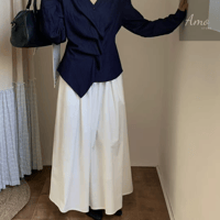 تنورة ماكسي طويل خصر مرن مع حزام خامه باردة متوفرة...