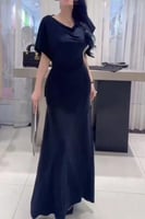 طقم بلوزة مع تنورة لون أسود MASET2577