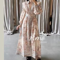 فستان ماكسي مشجر تصميم كلاسيك MADR59252