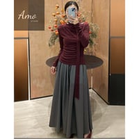 تنورة طويلة ماكسي قصة كوين كشخة لون رمادي فخم MASK...