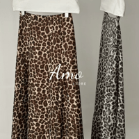 تنورة طويلة ماكسي خامة ناعمة مشجرة ب نقشة الفهد كش...