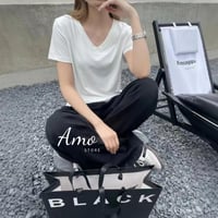 تيشيرت نص كم فتحة الرقبة شكل V خامه ناعم MATS3116