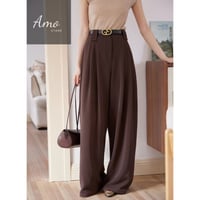 بنطلون طويل رسمي أنيق بحزام لون عنابي برغندي ترند...