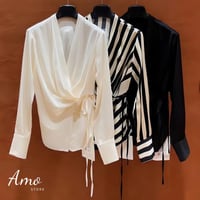 بلوزة لف على الخصر على درابي بالصدر أنيقة بقماش مق...