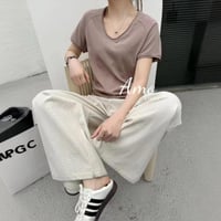 تيشيرت نص كم قطن حرير ناعم على الجسم MATS3068