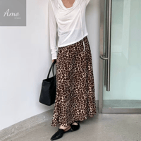 تنورة طويلة ماكسي خامة ناعمة مشجرة ب نقشة الفهد كش...