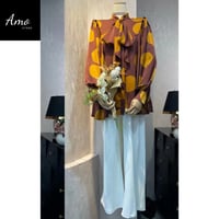 بلوزة مشجرة بزراير أمامية بكرافت MABL10218