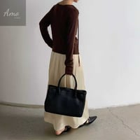 تنورة طويلة ماكسي لون رمادي خصر مرن قصة كوين خامة...