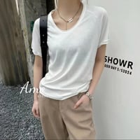 تيشيرت نص كم فتحة الرقبة دائريه خامه ناعمه MATS306...