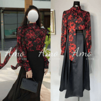 تنورة طويلة ماكسي خصر مرتفع قصة كوين خامة واقفة نا...