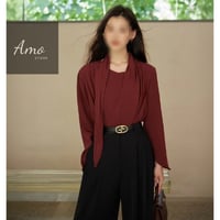 بنطلون طويل رسمي أنيق بحزام لون أسود فخم MATR7053D...