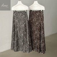 تنورة طويلة ماكسي خامة ناعمة مشجرة ب نقشة الفهد كش...